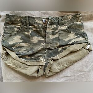 One Teaspoon low waist, camo shorts.